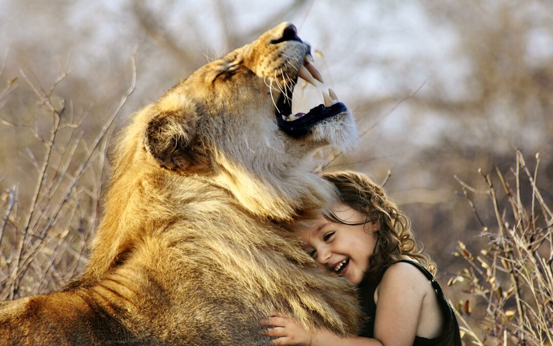 lion and girl